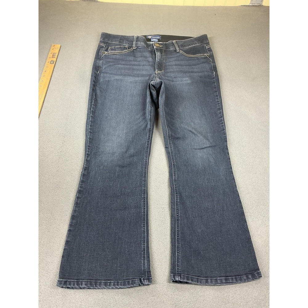 Democracy Jeans Womens 16P Blue Flared Absolution Mid Rise Dark Wash Stretch